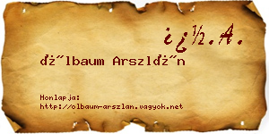 Ölbaum Arszlán névjegykártya